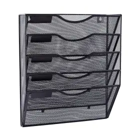 Ep-wall-5tbk Easepres 5 Pocket Mesh Hanging Wall File Organizer Mounted Mail Paper D