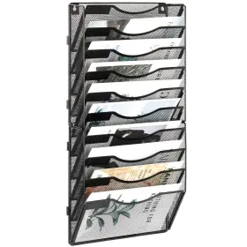 Jm-6358c Easypag Hanging File Organizer With 10 Pockets - Mesh Wall Mounted Mail Organ