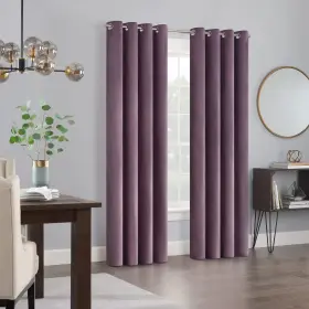227168evg Eclipse Aurelia Velvet Room Darkening Grommet Noise Reduction Window Curtains