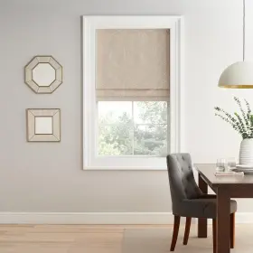 27427303339 Eclipse Branches Roman Shade For Windows Cordless 100% 35 Inch W X 64 H Beige