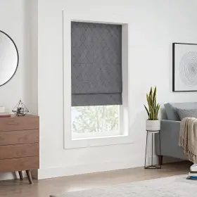 27427303393 Eclipse Darien Ogee Roman Shades For Windows Cordless 100% 23w X 64h Gray