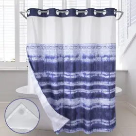 Ecoehoe 729205694806 71 Inch W X 74 L Hook Free Fabric Shower Curtain With Snap-in Liner Wi