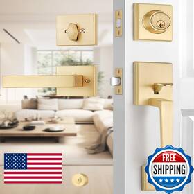 Ehomeware B0dkswb1zl Entry Door Locksets Deadbolt Gold Front Handle Exterior