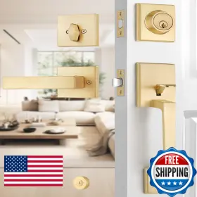 B0dkswb1zl Ehomeware Entry Door Locksets Deadbolt Gold Front Handle Exterior