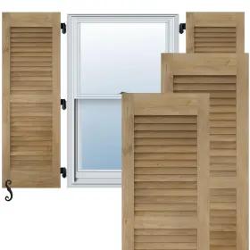 Rw101lv12x34unh Ekena Millwork 12 Inch W X 34 H Americraft Two Equal Louver 12- 34- Unfinished