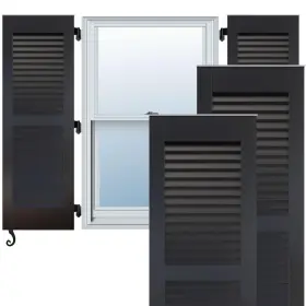 Rw101lv12x51blh Ekena Millwork 12 Inch W X 51 H Americraft Two Equal Louver Exterior 12- 51- Black