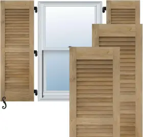 Rw101lv15x43unh Ekena Millwork 15 Inch W X 43 H Americraft Two Equal Louver 15- 43- Unfinished