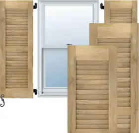 Rw101lv15x61unh Ekena Millwork 15 Inch W X 61 H Americraft Two Equal Louver 15- 61- Unfinished