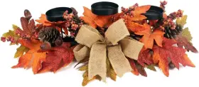 Eksen 717225734268 Artificial Wild Flower Candle Holder Orange