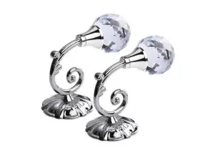 Yy10963silver Elandy 1pair Retro Clear Crystal Wall Window Decorative Hook Tieback Curtain