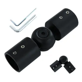 Elifel 705735984525 1 Inch Window Corner Curtain Rod Connector Pcs Black Adjustable Curtains Pole