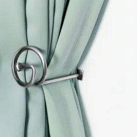 Elifel 791759527596 Drapery Holdbacks Set Of 2 Silver Curtian Hold Backs For Drapes Decorative