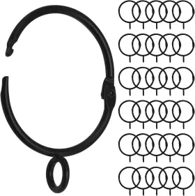 Elongel 313099662692 30 Pcs Curtain Rings With Eyelets Metal Drape Sliding Eyelet Ring