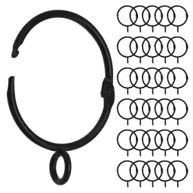 Elongel 750707050784 30 Pcs Black Curtain Rings With Eyelets Metal Eyelet Drapery For Hang Inch