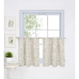 Elrene 026865775204 Serene Rod Pocket Kitchen Curtain Tier Set Of Two Linen 30 Inch W X 24 L