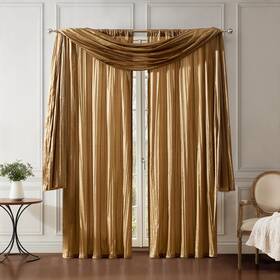 Elrene 026865855197 Home Fashions Athena Faux Crushed-silk Window Curtain Panel And Valanc