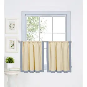 Elrene 026865885354 Wilton Colorblock Kitchen Window Tiers Set Of 2 Blue 30 Inch W X 24 L