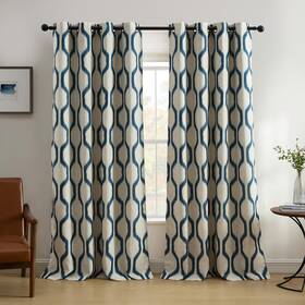 Elrene 026865901252 Home Fashions Renzo Ikat Geometric Room-darkening Window Curtain Livi