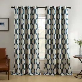 Elrene 026865901252 Home Fashions Renzo Ikat Geometric Room-darkening Window Curtain Livi