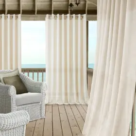 Elrene 026865959963 Carmen Sheer Extra-wide Indoor/outdoor Window Curtain Ivory 114 Inch W X 108