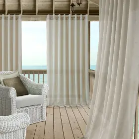 Elrene 026865959987 Carmen Sheer Extra-wide Indoor/outdoor Window Curtain Natural 114 Inch W X 84