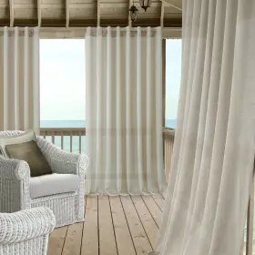 Elrene 026865960051 Carmen Sheer Extra-wide Indoor/outdoor Window Curtain Natural 114 Inch W X 108