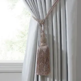 Elrene 739550334142 Home Fashions Julia Rhinestone Tassel Curtain Tieback 26 Inch Mau