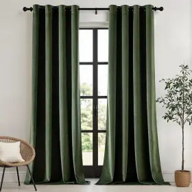 Emema 52 84 02 Velvet Curtains Inch Length 2 Panels Set Olive Green Elegant Blacko