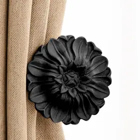 Emerze 705530888448 Classic Pattern Curtain Tiebacks Holdbacks Set Of 2 Resin Black