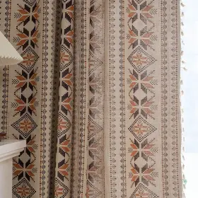 En230802l1 Enjoybridal Boho Curtains 96 Inch Length 2 Panels Geometric Patterned Drapes Bohemian Sem