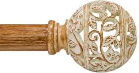 Equrroy 607604678361 Boho Wood Curtain Rods For Windows 66 To 120 Inches 1 Inch Heavy-duty Adjust