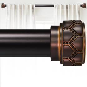 Equrroy 667763805077 Bronze Curtain Rods For Windows 48 To 84 Inch 4-7ft 1 Diameter Heavy D