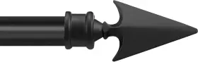 0060980-k001 Essential Deco Adjustable Black Curtain Pack Of 1 66-120 Inch Matte