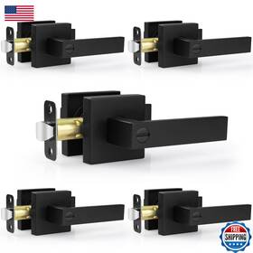 Estmoon B0c4sh85bz 5 Pack Matte Black Door Handles Interior Knobs Home Improvement