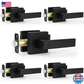 B0c4sh85bz Estmoon 5 Pack Matte Black Door Handles Interior Knobs Home Improvement