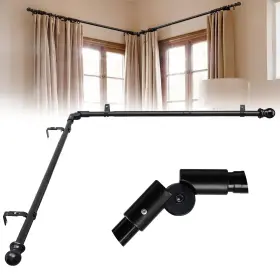 2225kzdclg-hs-lx Eticsipa #gzqgus Corner Curtain Rod 1 Inch Heavy Duty Metal L Shaped Window Ro