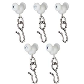 Evertrack 8780-250 Curtain Hooks - Dual Wheel Roller Carriers For Ceiling Mounted Curt