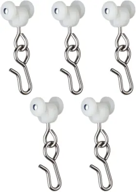 8780-5 Evertrack Curtain Hooks - Dual Wheel Roller Carriers 5 White / Steel