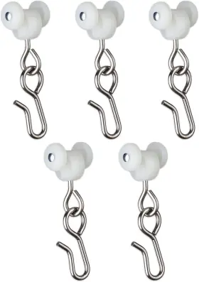 8780-60 Evertrack Curtain Hooks - Dual Wheel Roller Carriers 60 White / Steel