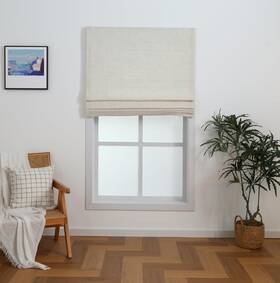 Everyday Celebration 810171260321 Linen Blend Cordless Roman Blinds 29 Inch W X 64 H Natural