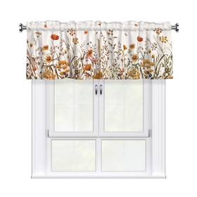 Evlaschin T9i8zmt1e5e9pe9jzg250605 Fall Floral Window Valance Autumn Wildflower Short Kitchen Valances Drapes