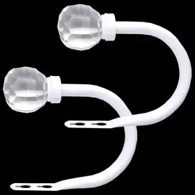 Ewhf 445021241217 2pack Curtain Holdbacks Wall Mounted Window Drapery Hooks With Clear Crystal