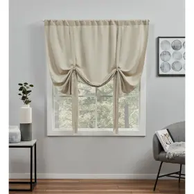 Exclusive Home 064247039865 Loha Light Filtering Rod Pocket Tie Up Shade 54 Inch X63 Natural
