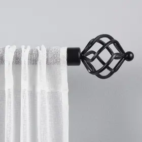 Exclusive Home Curtains 642470201558 Torch 1 Inch Curtain Rod And Coordinating 36-72 Matte Black