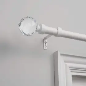 Er1013-04 Exclusive Home Curtains Crystal Ball Curtain Rod And 36-72 Matte White
