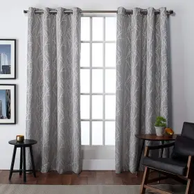 Eh7910-02 Exclusive Home Finesse Branch Print Grommet Top Curtain Panel Pair 54 Inch X84