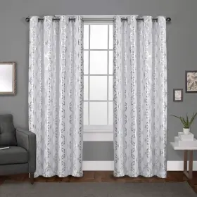 Eh7920-04 Exclusive Home 2-84g Modo Metallic Geometric Grommet Top Curtain Panel Pair 54 Inch X84