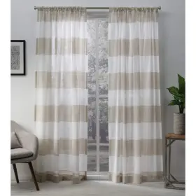 Eh7949-01 Exclusive Home 2-84r Darma Sheer Linen Rod Pocket Curtain Panel Pair 50 Inch X84 Line