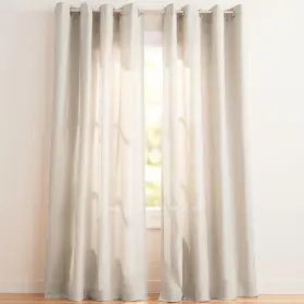 Eh7968-05 Exclusive Home 2-96g Loha Linen Grommet Top Curtain Panel Pair 54 Inch X96 Natural