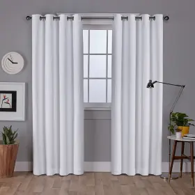 Eh8009-04 Exclusive Home 2-84g Curtains - Vesta Heavyweight Textured Linen Bl
